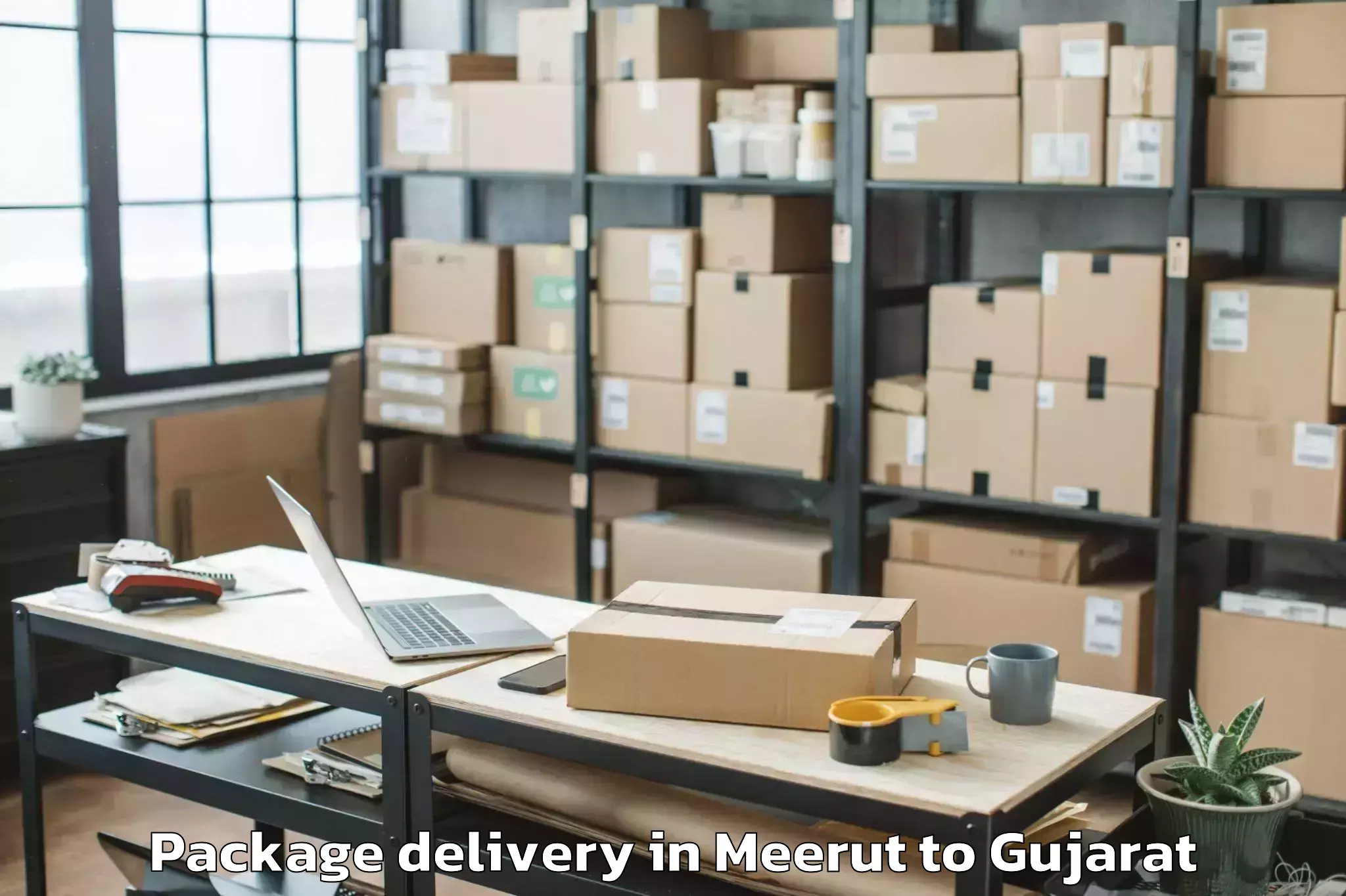 Affordable Meerut to Bhanvad Package Delivery